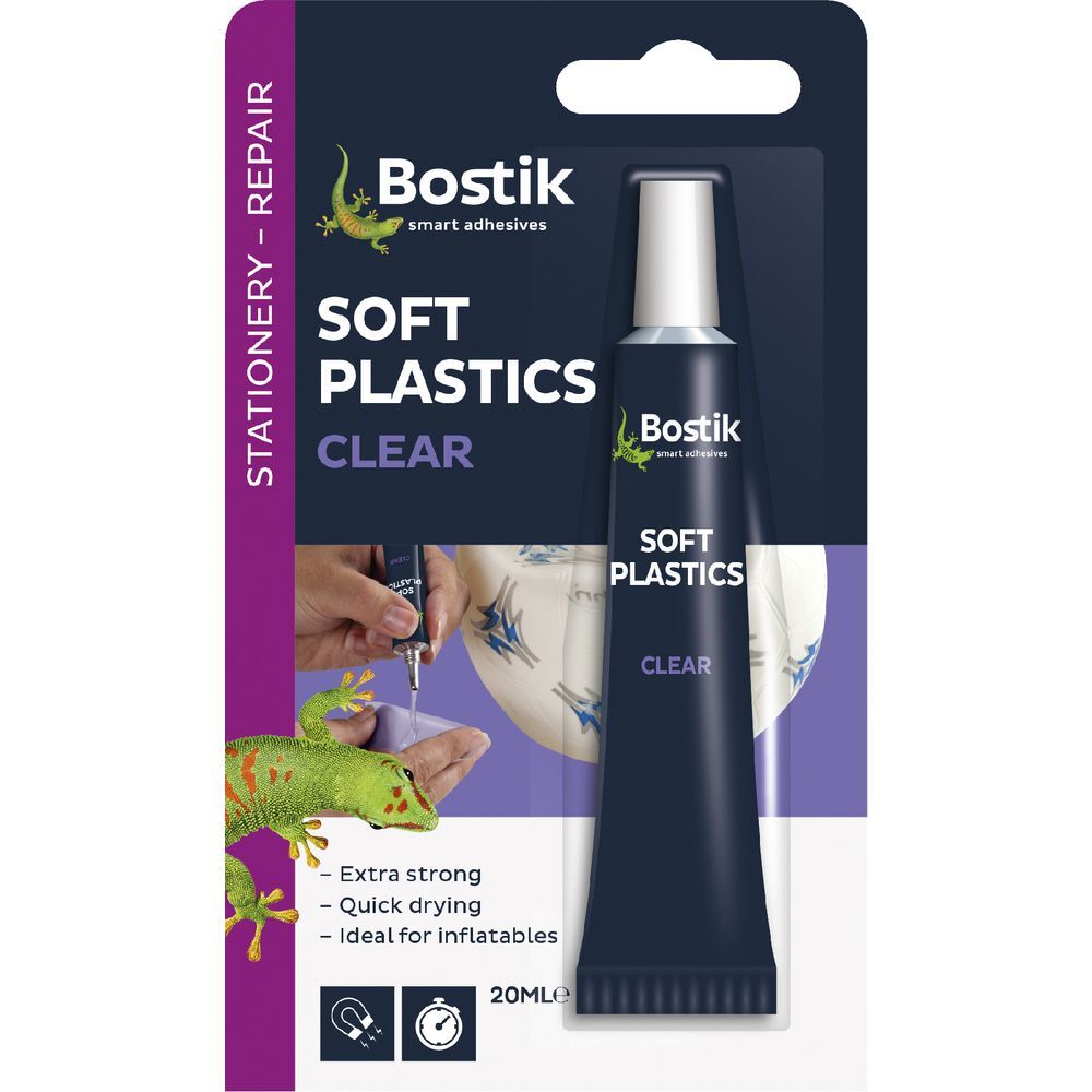 Bostik Soft Plastics Clear Glue Adhesive Extra Strong 20ml