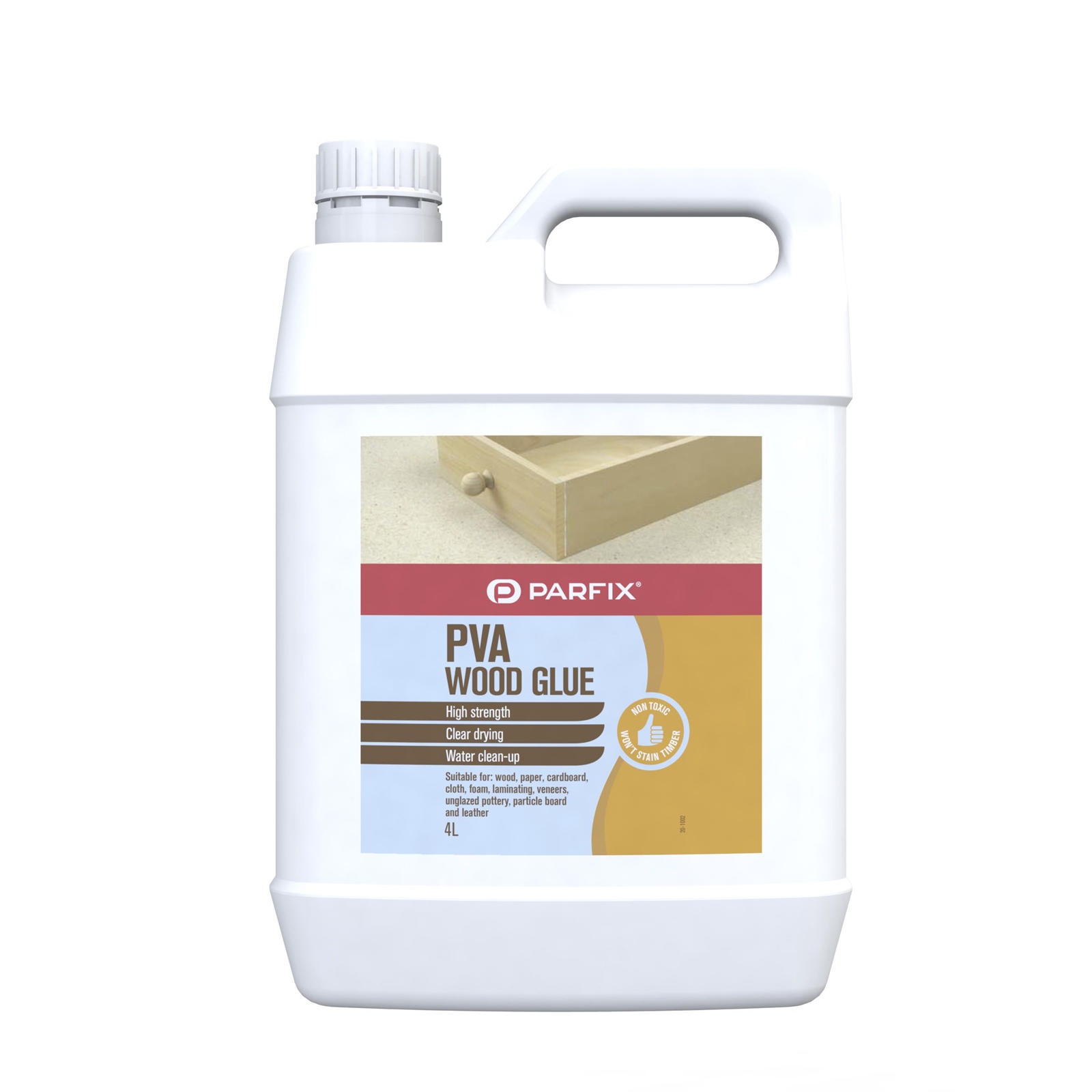 Parfix PVA Wood Glue High Strength Dries Clear 4L