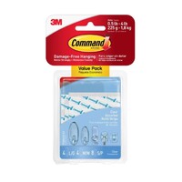 Command Adhesive Assorted Refill Strips Clear x 16 (17200CLR)