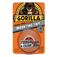 Gorilla Double Sided Mounting Tape Tough & Clear Holds 15lbs - 1.52m