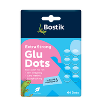 Bostik Glu Dots Extra Strong Permanent Clear Instant Fixing x 64 Dots