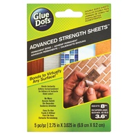 Glue Dots Advanced Double Sided Strenght Sheets Permanent Bonds to Virtually Any Surface 5pc