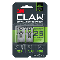 3M Claw Drywall Picture Hanger 25lbs 11Kg [Pack x 4]