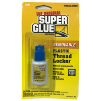 The Original Super Glue Removable Plastic Threadlocker sets in 5 min 5g