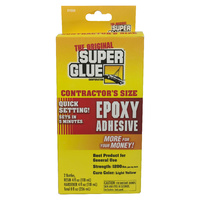 The Original Super Glue Epoxy Adhesive Quick 5 minute Setting - Contractor's Size More for Your Money 2 x 118ml