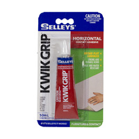 KwikGrip Horizontal Contact Adhesive Heat and Water Resistant Broad Flat Surfaces 50ml