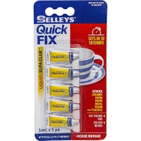 QuickFix 10 Second Supa Glue Mini Tubes 5ml - 5 Packs x 1ml