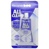 Selleys ALL CLEAR Sealant works on Wet Oily Dirty Surfaces Paintable 80g