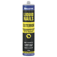Selleys Liquid Nails Exterior: Ultra-Strong, Weather-Resistant Construction Adhesive for Timber, Concrete, Masonry, and More Green Building Compliant