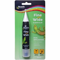 Bostik Fine & Wide Clear Glue Pen Dual Applicator Spreader 30ml