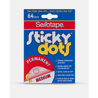 Sellotape Sticky Dots Permanent Medium Double Sided Adhesive x 64 Dots