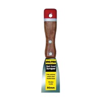 Uni-Pro Carbon Steel Flexible Scraper Wooden Handle 50mm